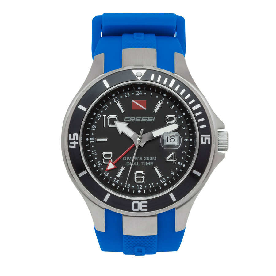 Montre TRAVELLER DUAL TIME CRESSI Bleu