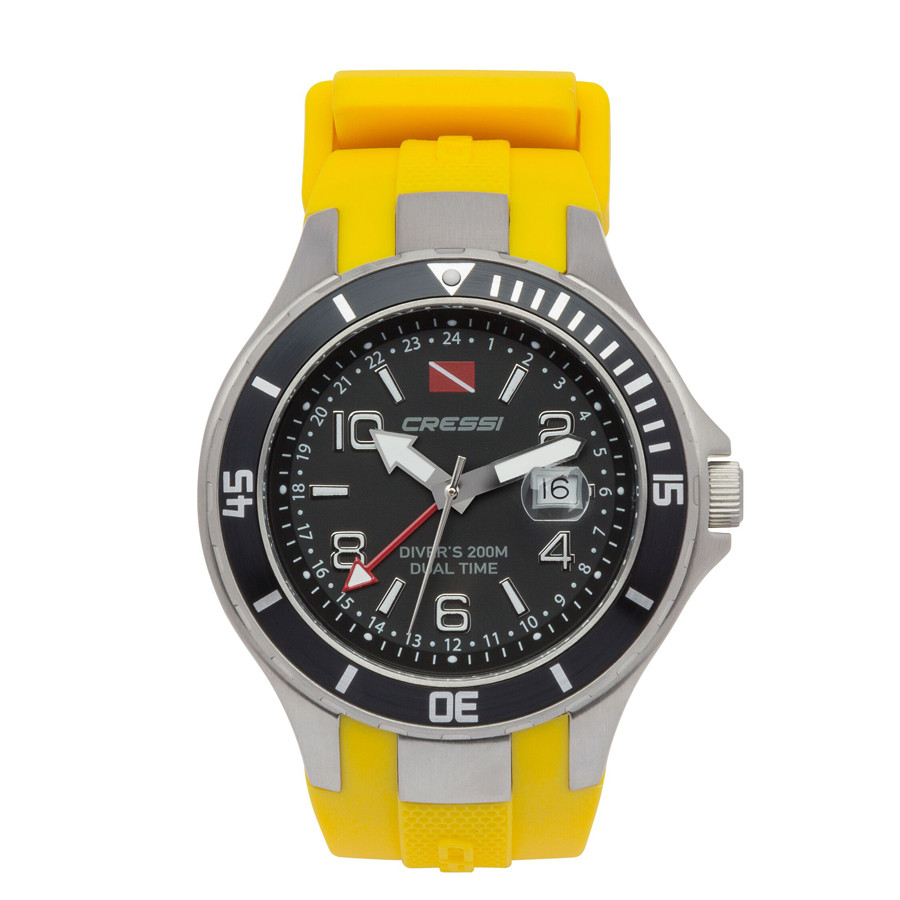 Montre TRAVELLER DUAL TIME CRESSI Jaune